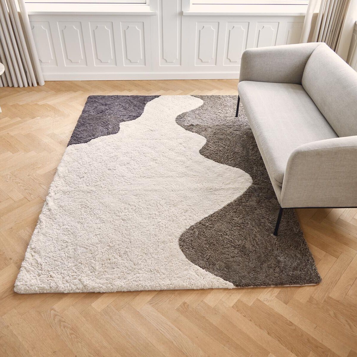 River Designmatta | Kort lugg | Nya Zeeland Koksgrå / Mörkbrun / Beige