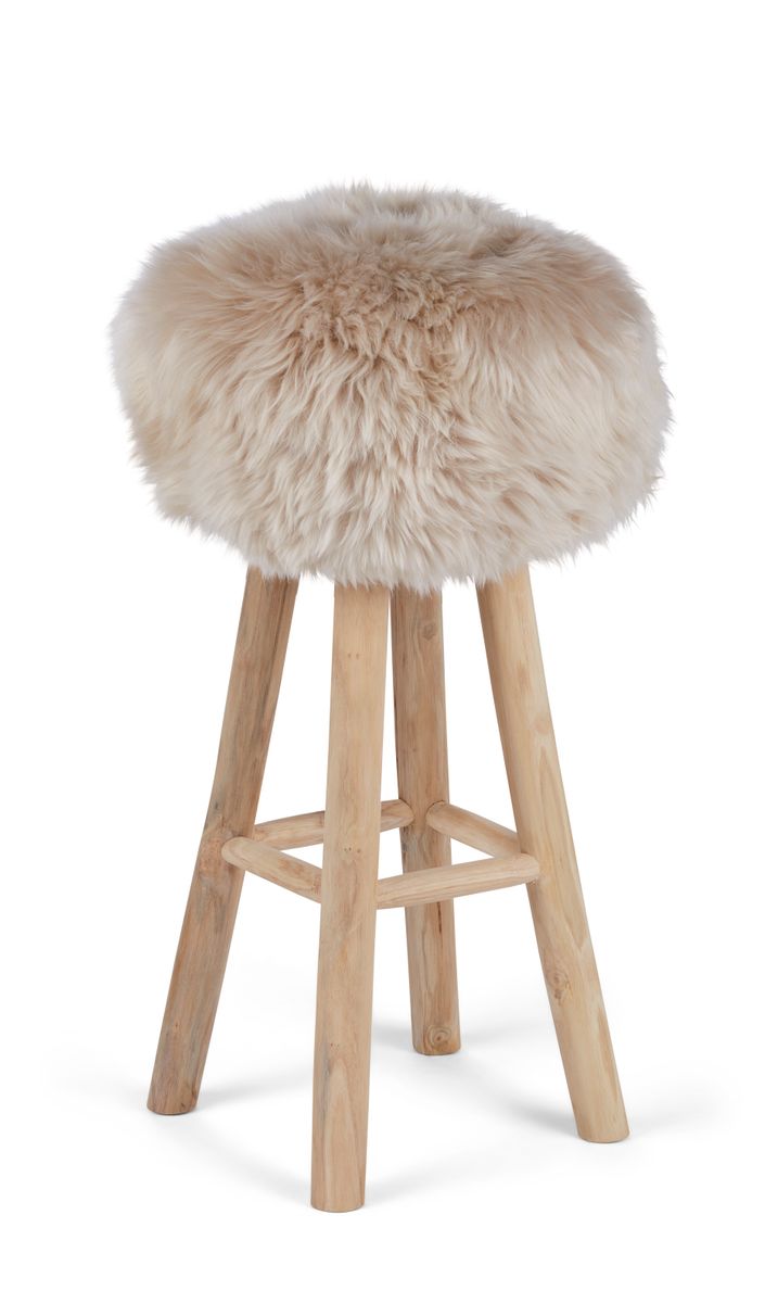 Fårskinnsöverdrag för pall Beige