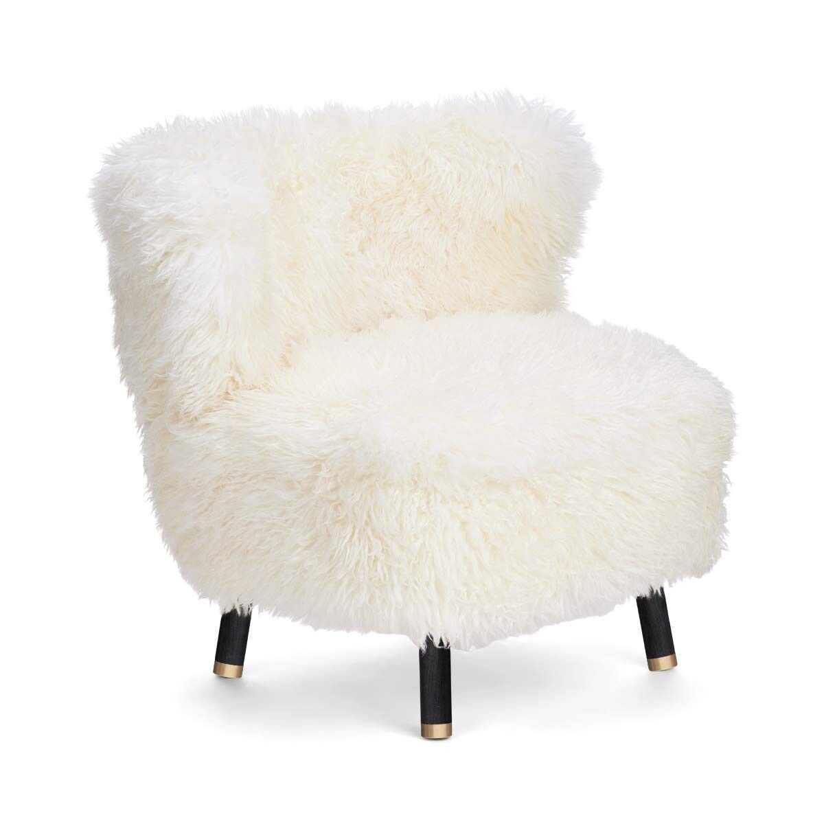 Emil Lounge Chair | Lång ull Vit