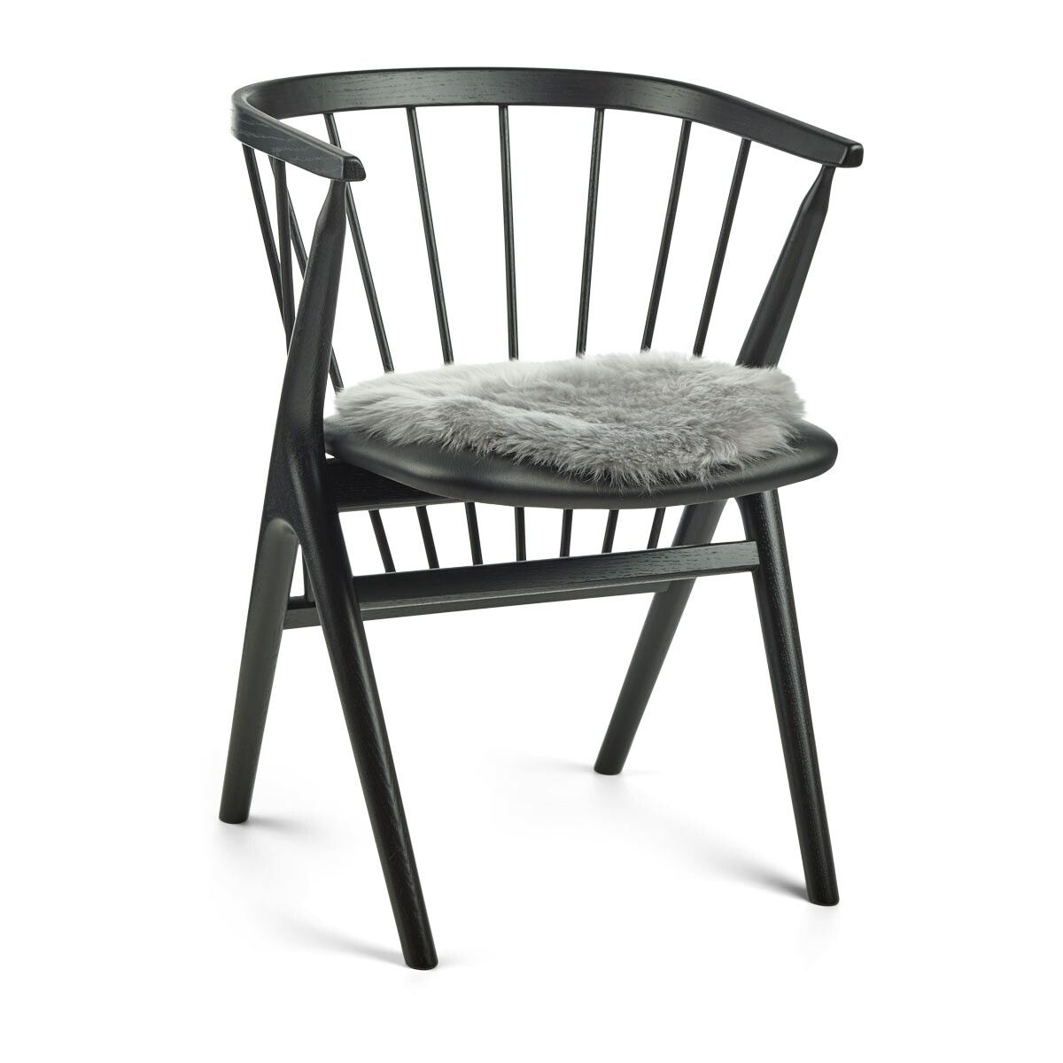 Stolsdyna | Lång lugg | Nya Zealand | Ø38 cm Ljusgrå