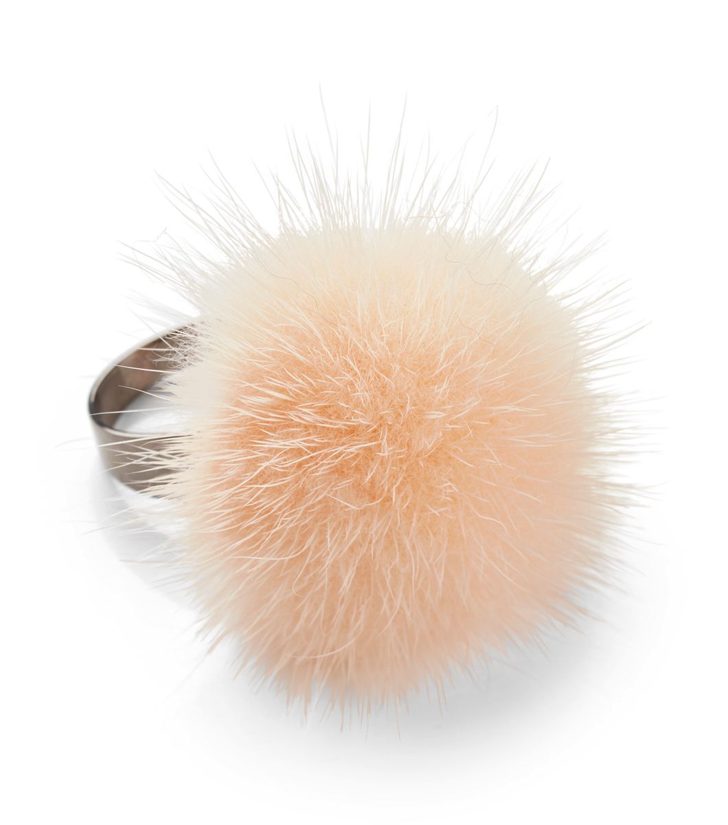 Pompon ring Persika Rosa