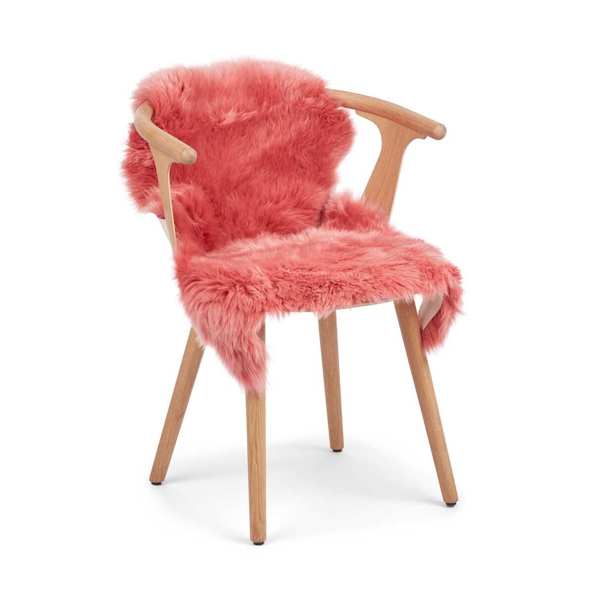 Coral Lång Lugg Fårskinn Korall Lantana