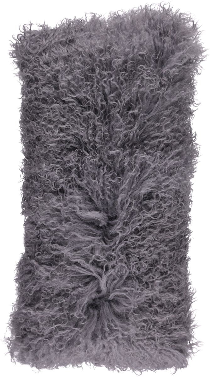 Fårskinnskudde | Lockig | Tibet | 28x56 cm Mörkgrå