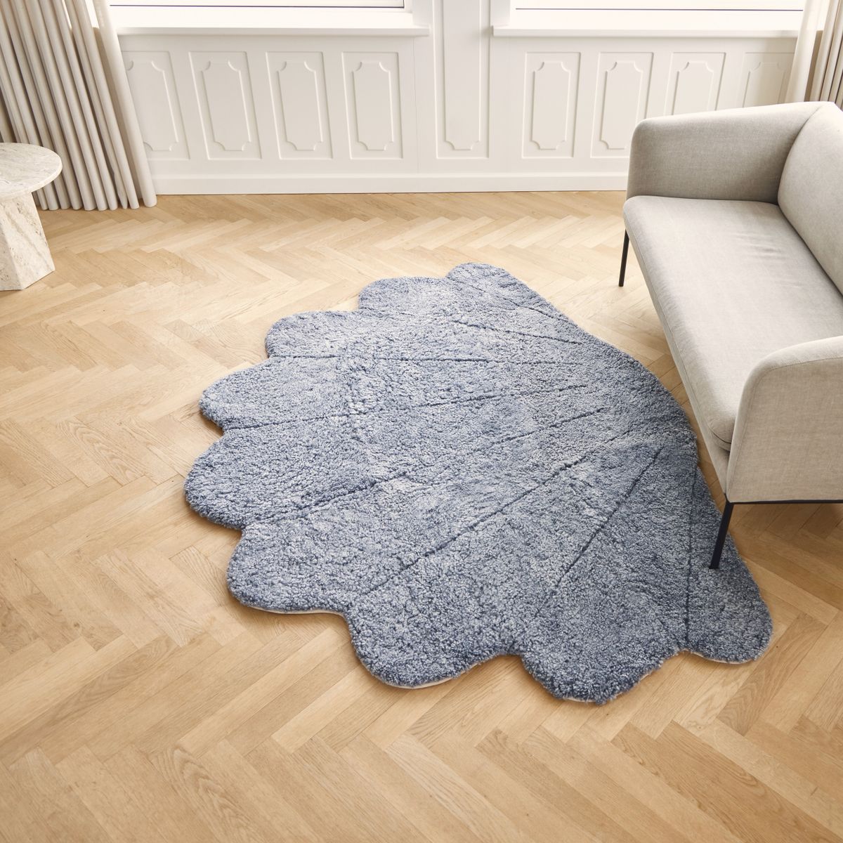 Shell Designmatta | Kort lugg | Nya Zeeland | 210x150 cm Koksgrå
