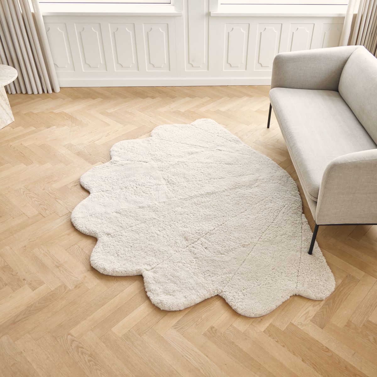 Shell Designmatta | Kort lugg | Nya Zeeland | 210x150 cm Koksgrå