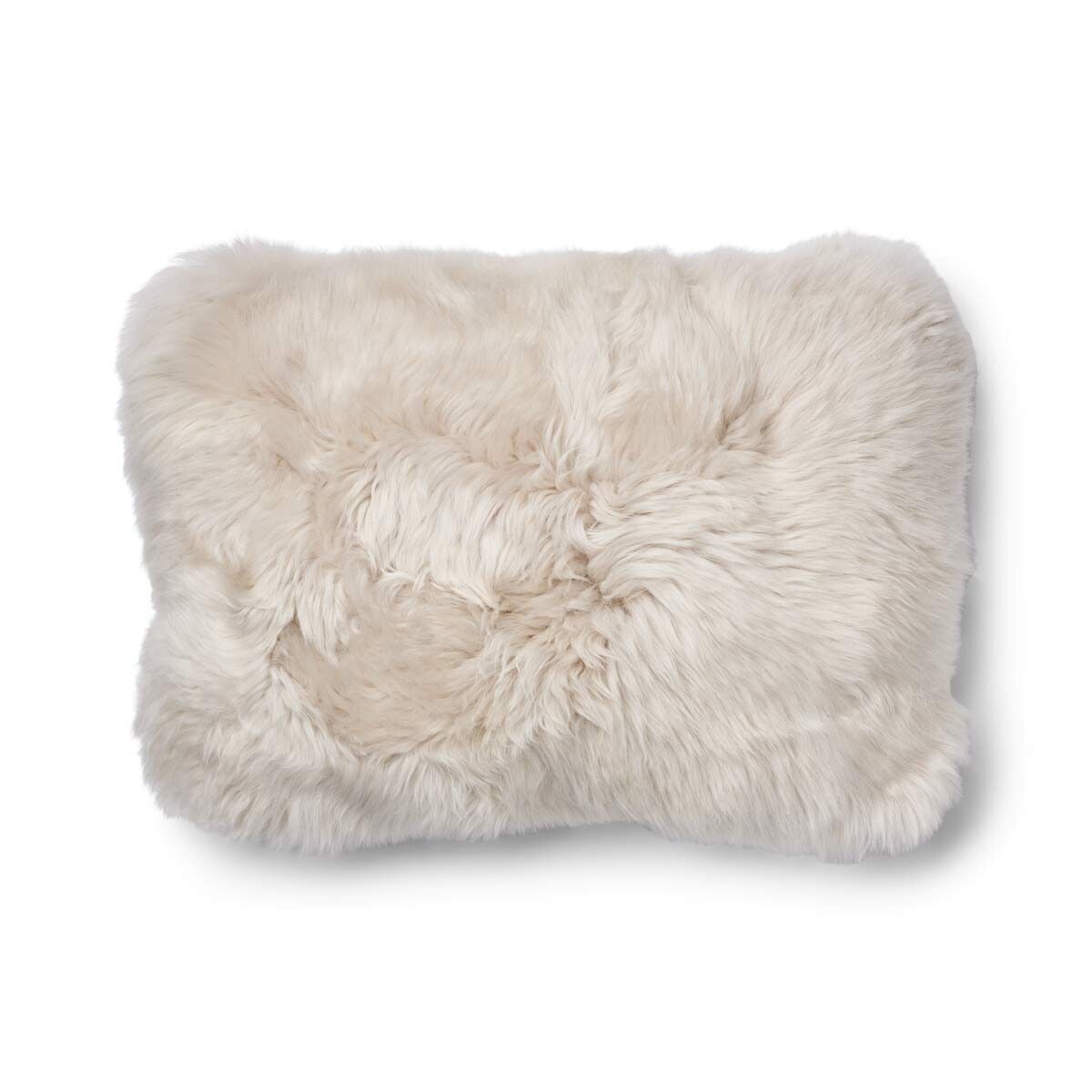 Classic Lång Lugg Fårskinn Kudde Beige/Linne