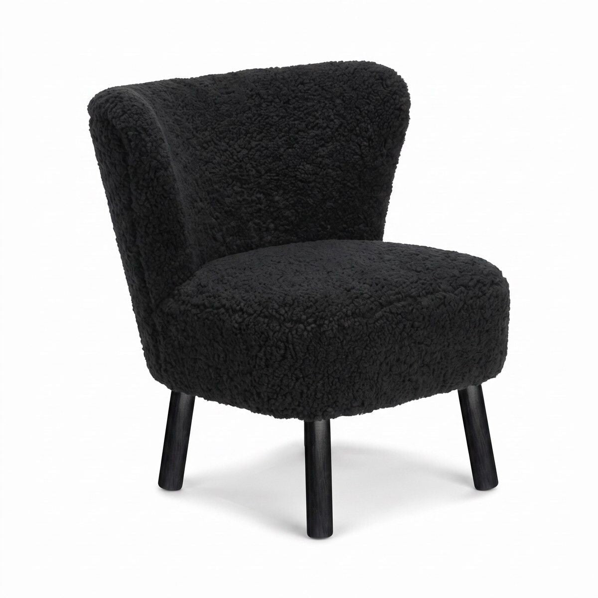 Emily Lounge Chair | Kort lugg Svart