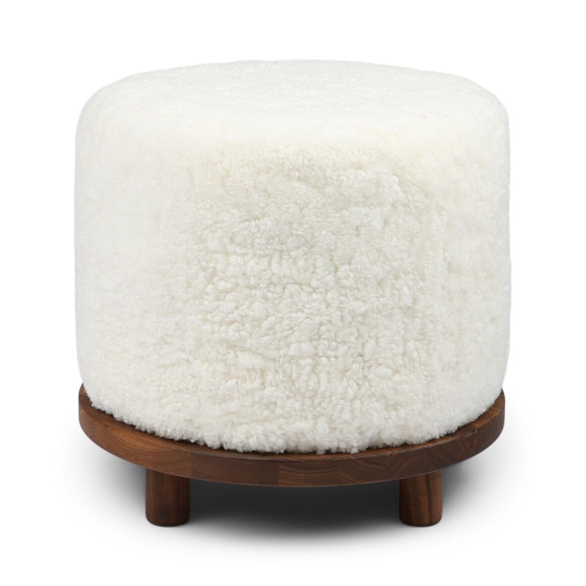 Simon pouf | Kort lugg | D46xH42 cm Vit