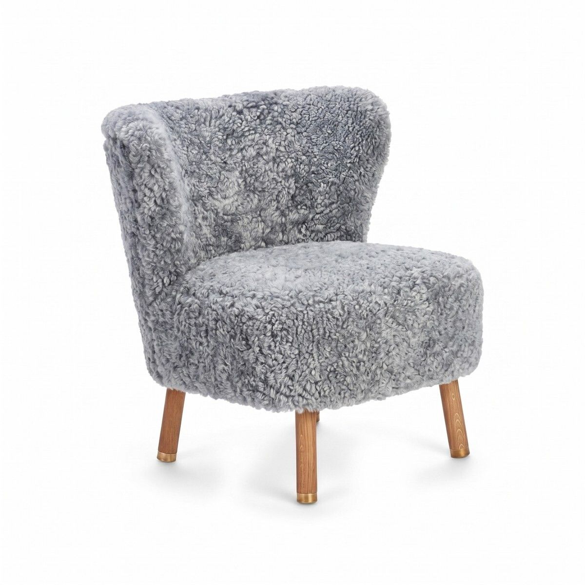 Emil Lounge Chair | Kort lugg Ljusgrå