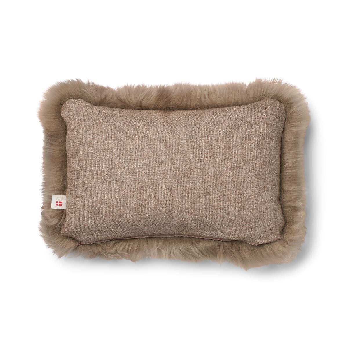 Classic Lång Lugg Fårskinn Kudde Beige/Taupe