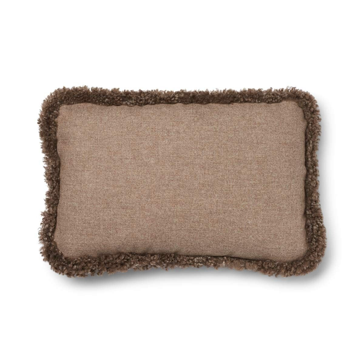 Classic Kort Lugg Fårskinn Kudde Beige/Taupe