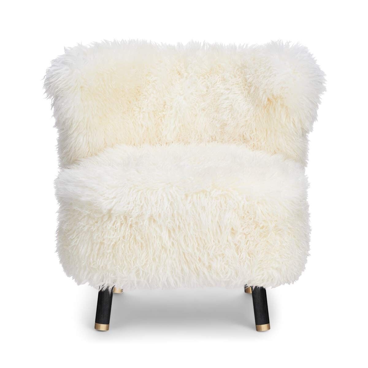 Emil Lounge Chair | Lång ull Vit