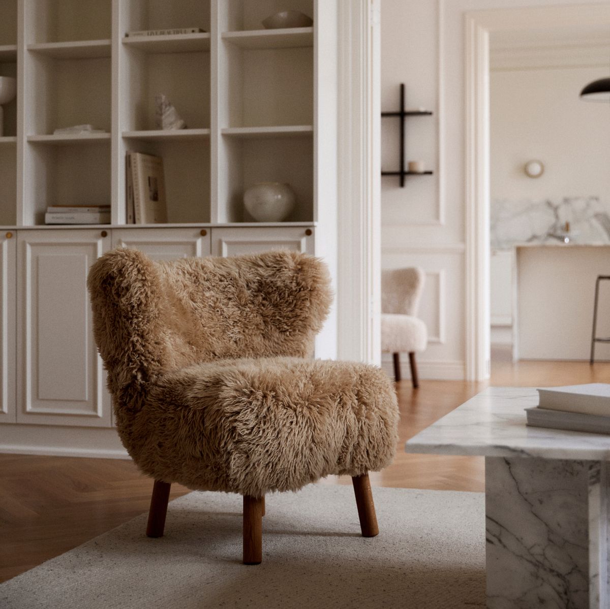 Emily Lounge Chair | Lång ull Honung