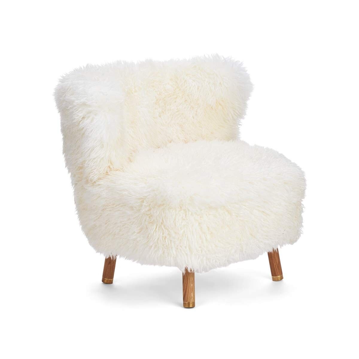 Emil Lounge Chair | Lång ull Vit