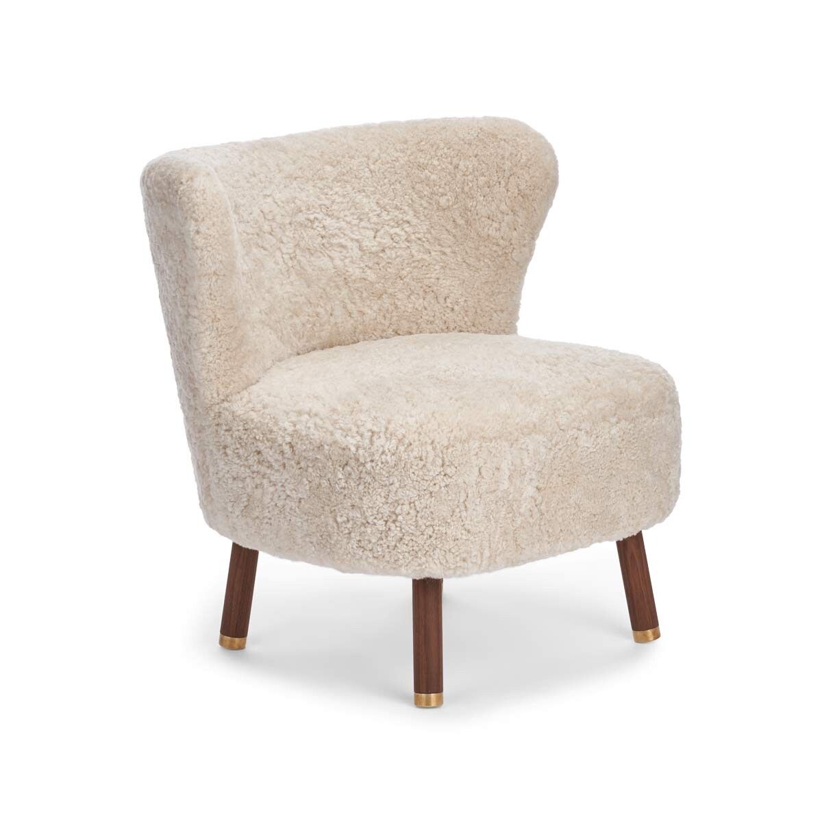 Emil Lounge Chair | Kort lugg Pearl
