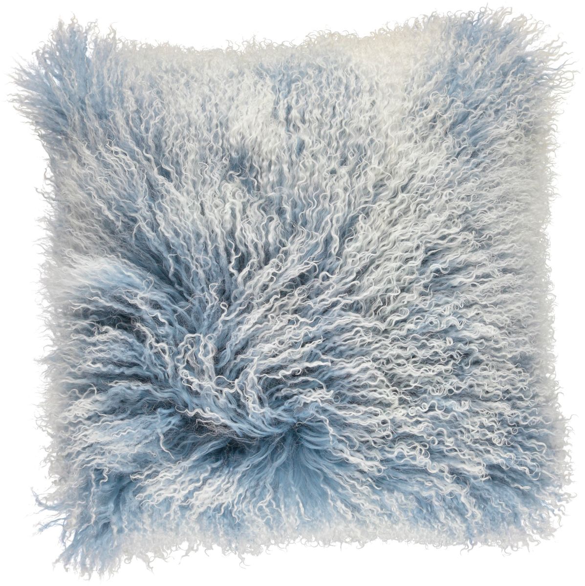 Snow Fårskinn Lockig Kudde Faded Denim/Snow Top