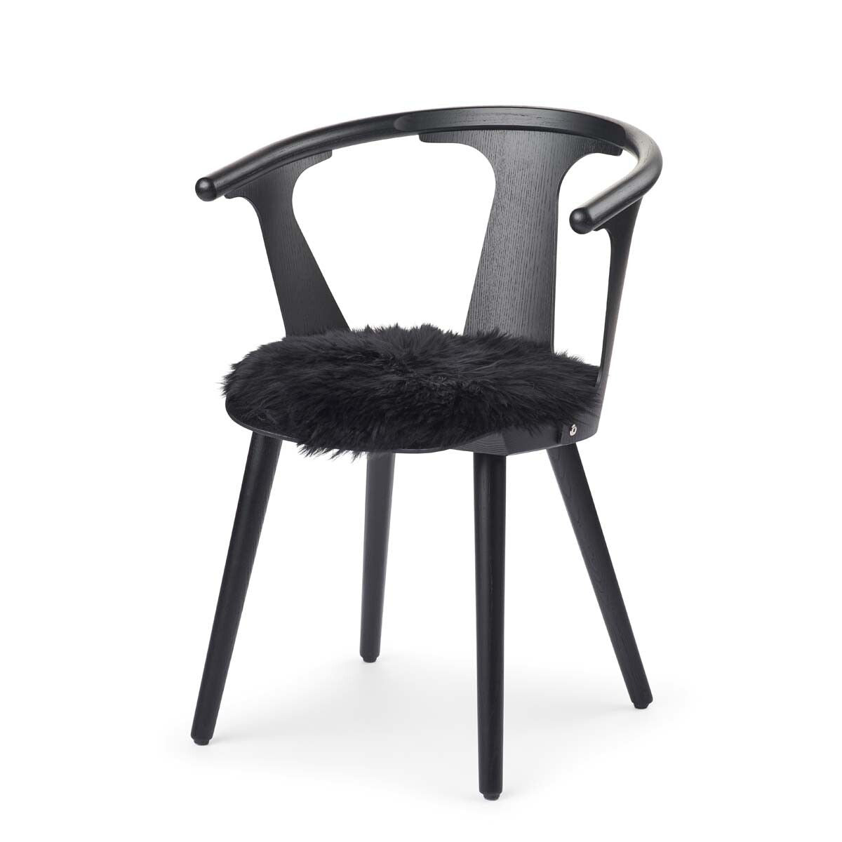 Stolsdyna | Lång lugg | Nya Zealand | Ø38 cm Svart