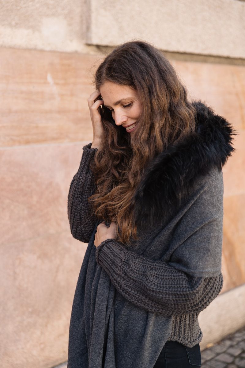 Silvia Scarf Mörkgrå/Mörkgrå