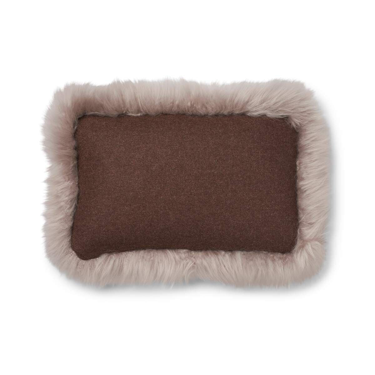 Classic Collection | Ullkudde | Lång lugg | Dubbelsidig | 52x52 cm | 34x52 cm Brun / Dove