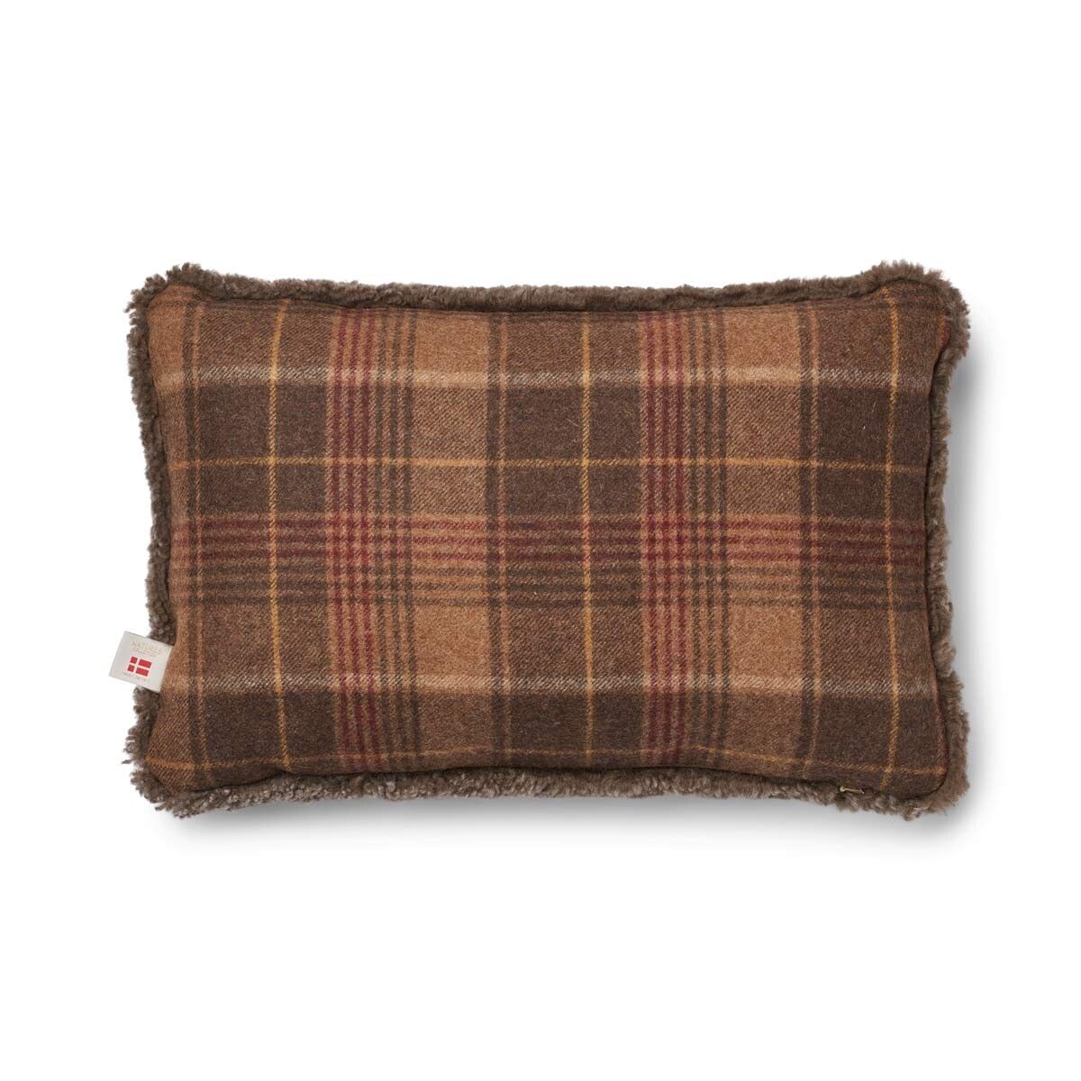 Checked Collection | Ullkudde | Kort lugg | 34x52 cm Kakao – Mörkbrun / Ljusbrun