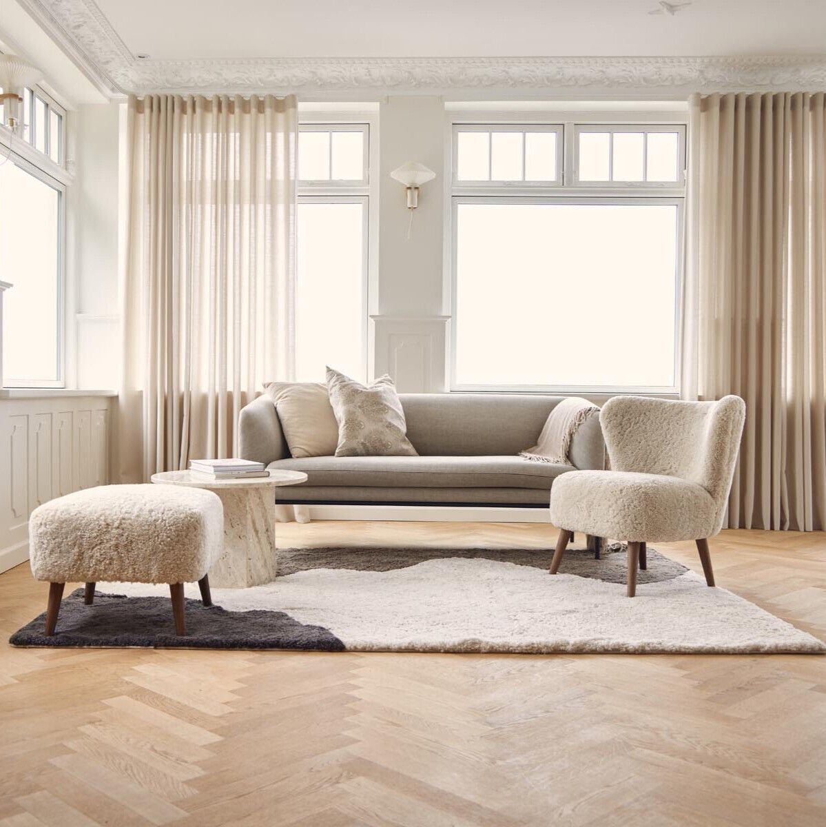 River Designmatta | Kort lugg | Nya Zeeland Koksgrå / Beige / Ljusbrun