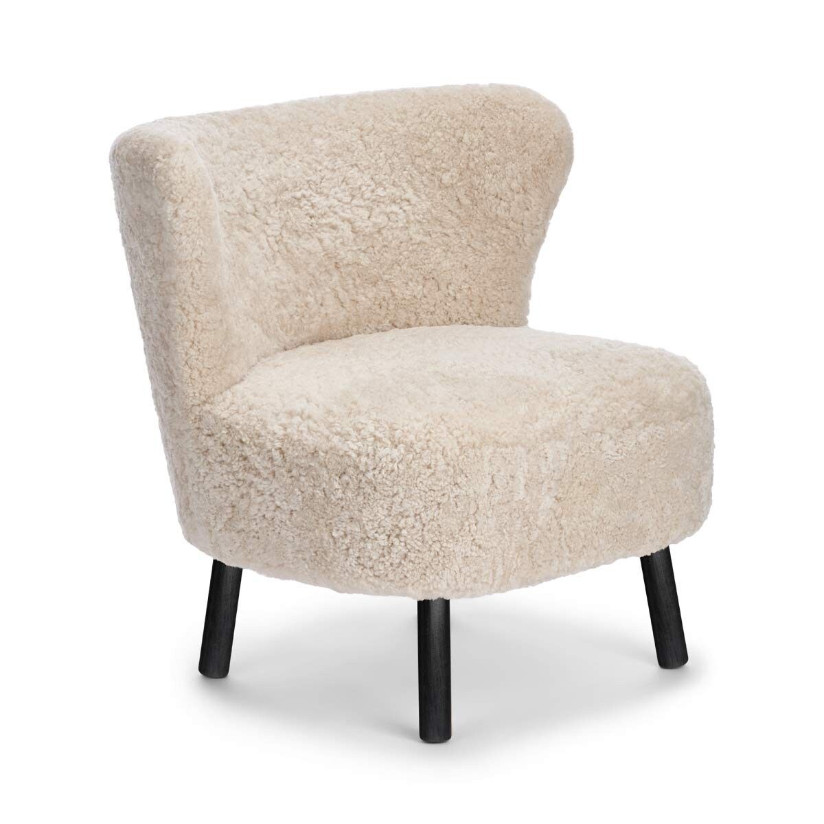 Emil Lounge Chair | Kort lugg Pearl