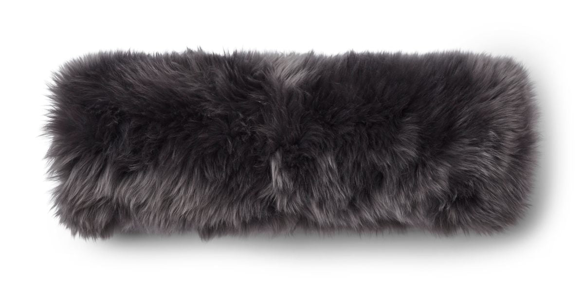 Bolsterkudde | Lång lugg, kort lugg | Nya Zeeland | Ø20xL52 cm Mörkgrå / Grå