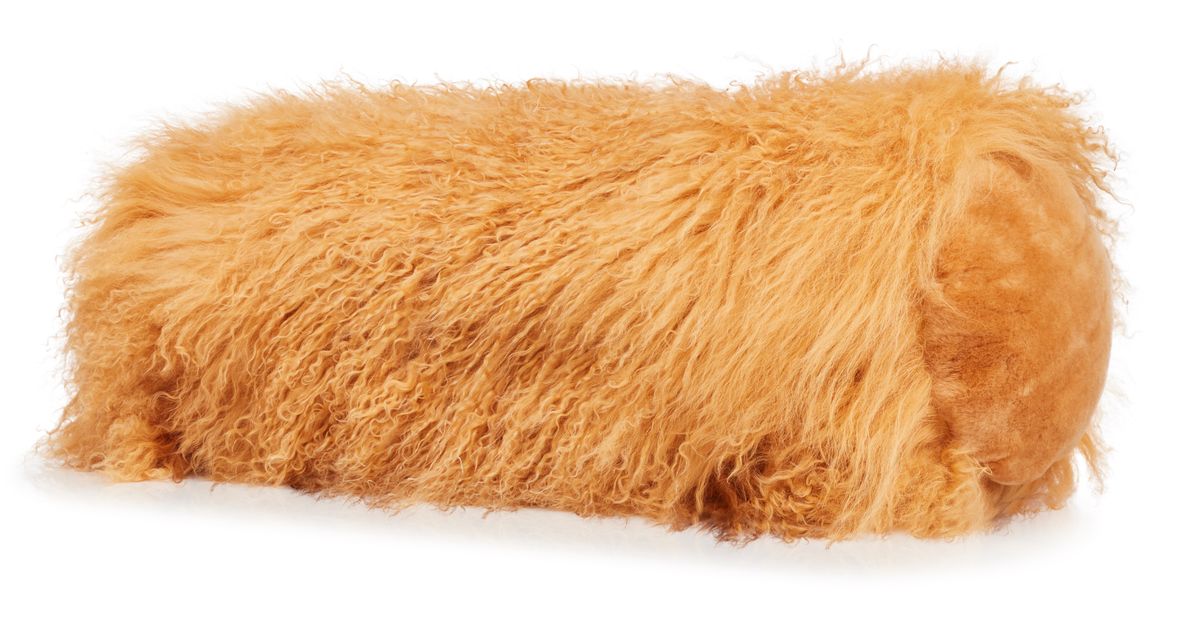 Bolsterkudde | Lockig | Tibet | Ø20xL52 cm Gul