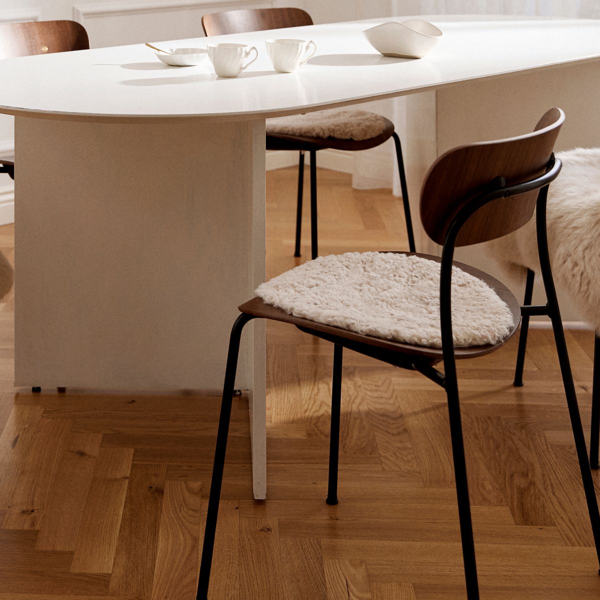 Stolsdyna | Kort lugg | Nya Zeeland | Ø34 cm Beige