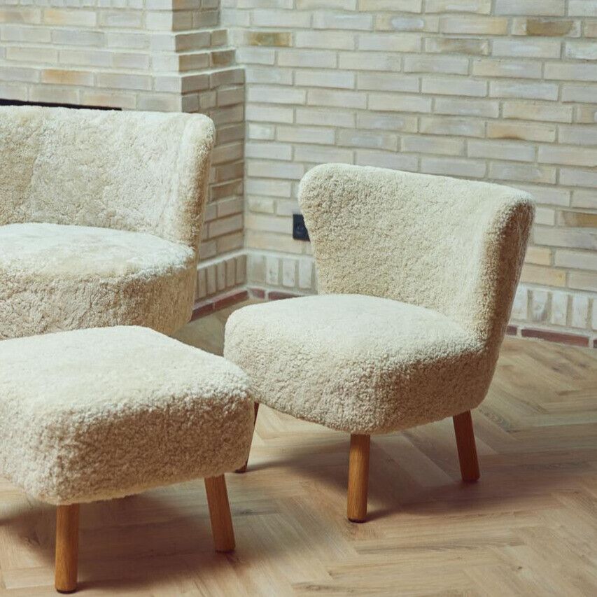 Emily Lounge Chair | Kort lugg Koksgrå