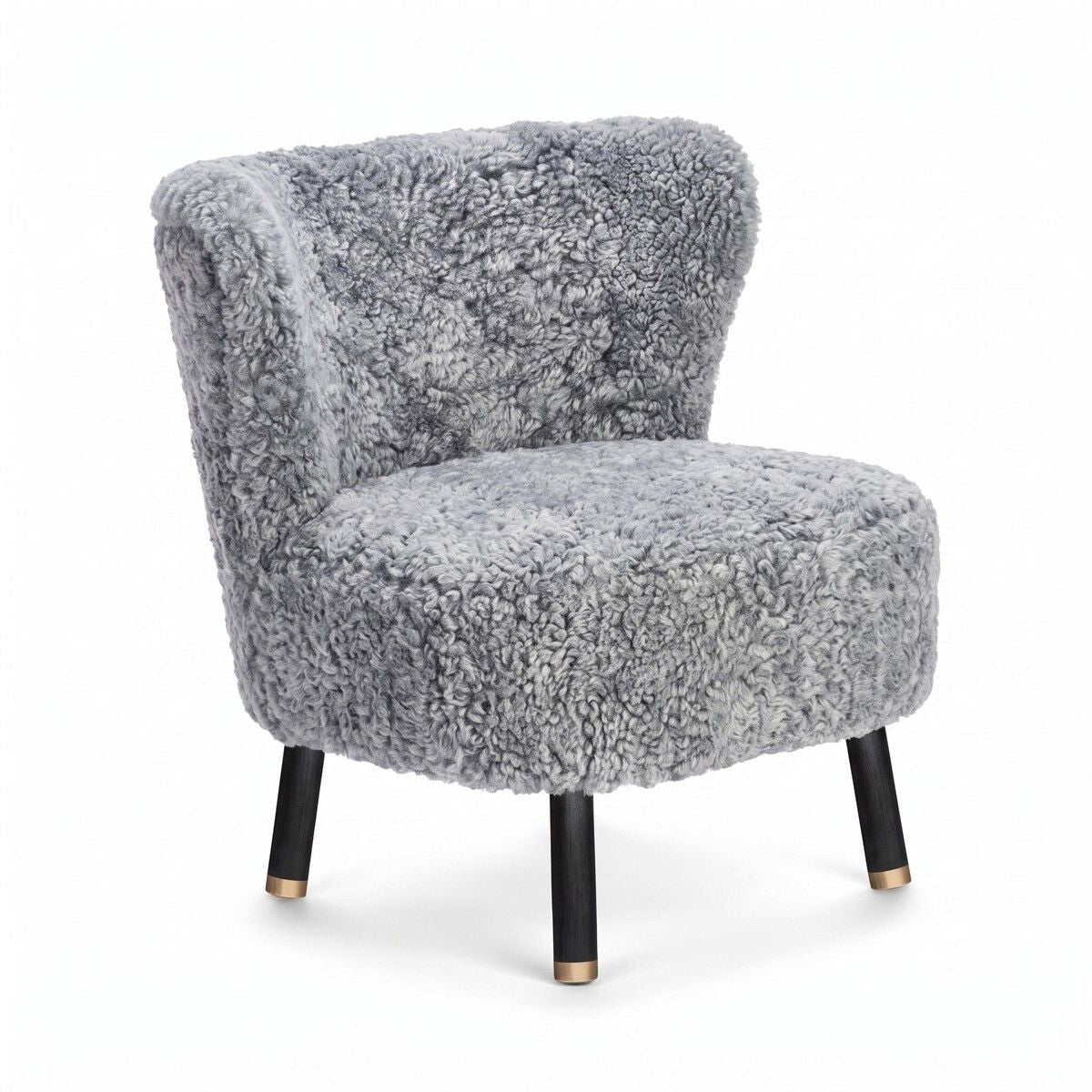 Emil Lounge Chair | Kort lugg Ljusgrå