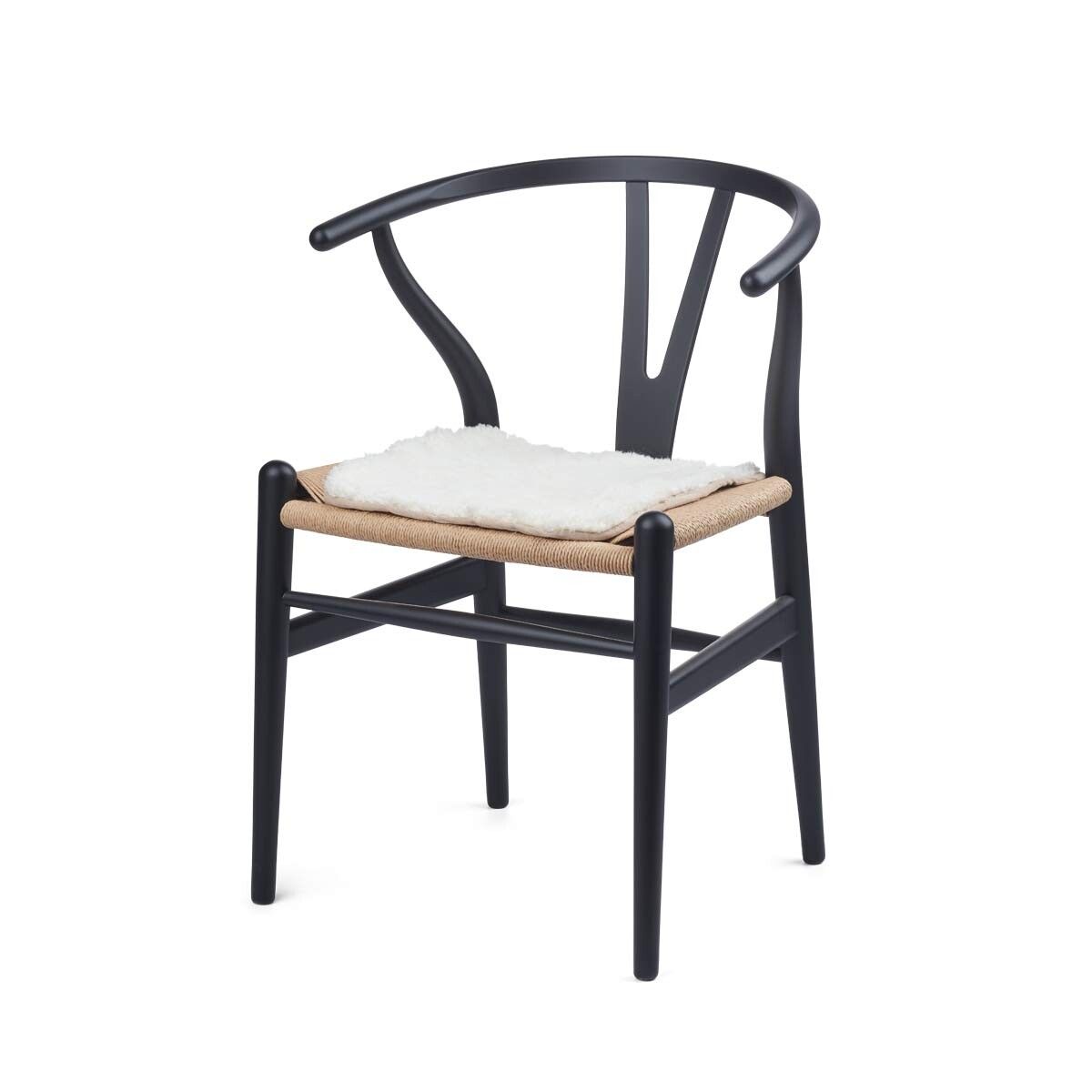 Zero Waste stolsdyna | Kort lugg | Nya Zeeland | 35x35 cm Vit