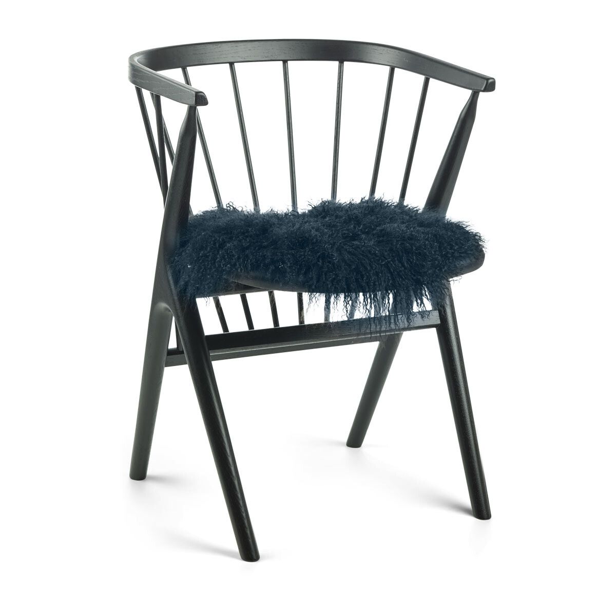 Stolsdyna | Lockig | Tibet | Ø38 cm Navy