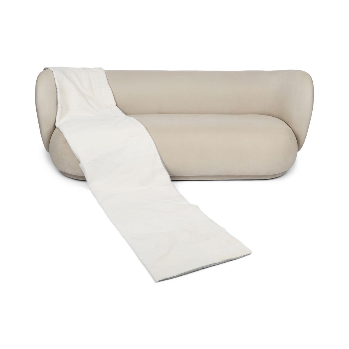 Minkpläd | Kashmirbaksida | Vit | 52x258 cm