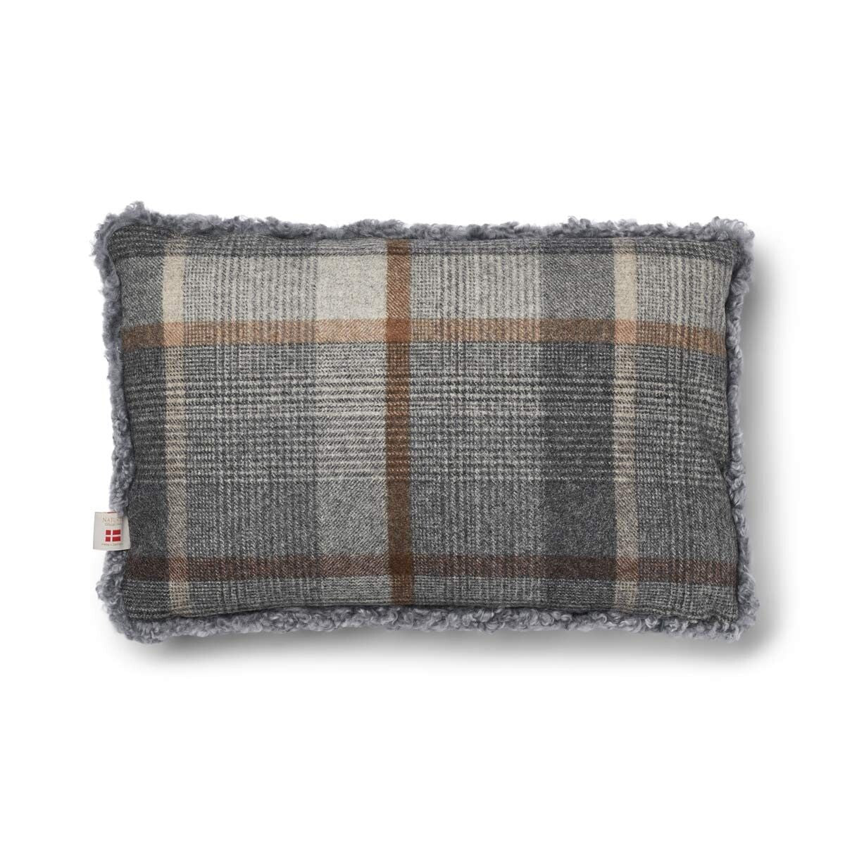 Checked Collection | Ullkudde | Kort lugg | 34x52 cm Rutig – Grå/Ljusgrå