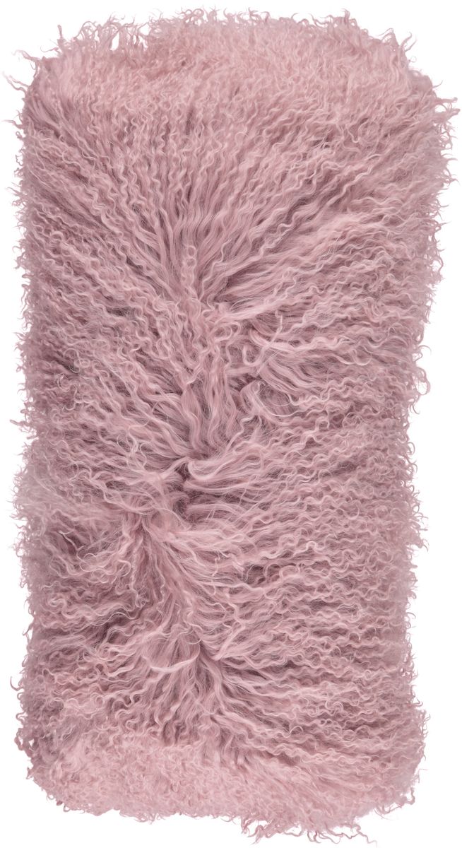 Fårskinnskudde | Lockig | Tibet | 28x56 cm Rosa