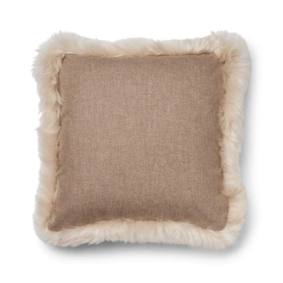 Classic Collection | Ullkudde | Lång lugg | Dubbelsidig | 52x52 cm | 34x52 cm Beige / Beige