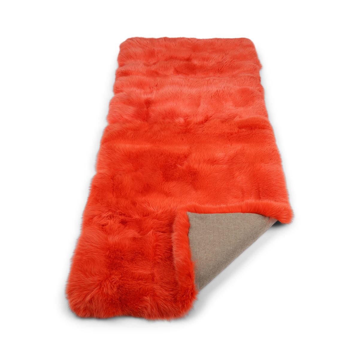 Premium rävskinnspläd | Kasmirbaksida | Orange | 180x70 cm