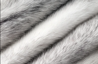 Mink halsduk Vit / Svart Mix