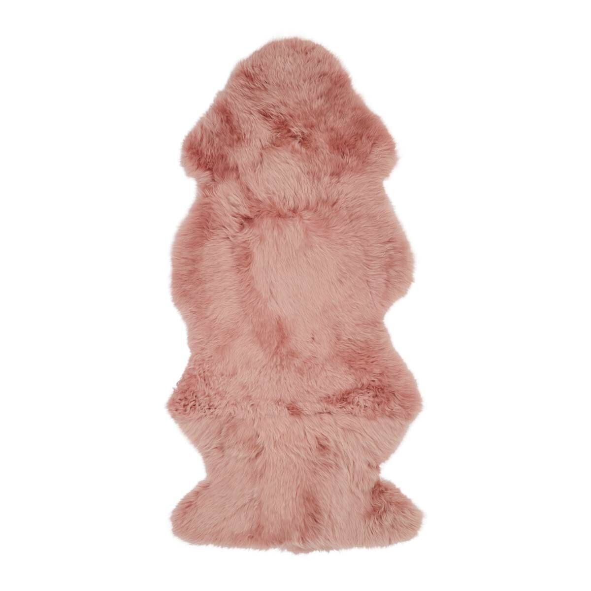 Fårskinn | Lång lugg | Nya Zeeland | 135x60 cm Rosa
