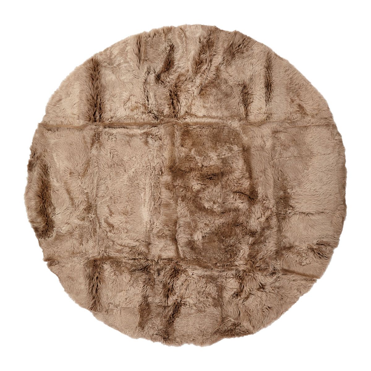 Designmatta | Lång lugg | Nya Zeeland | Ø180 cm & Ø250 cm Ljusbrun