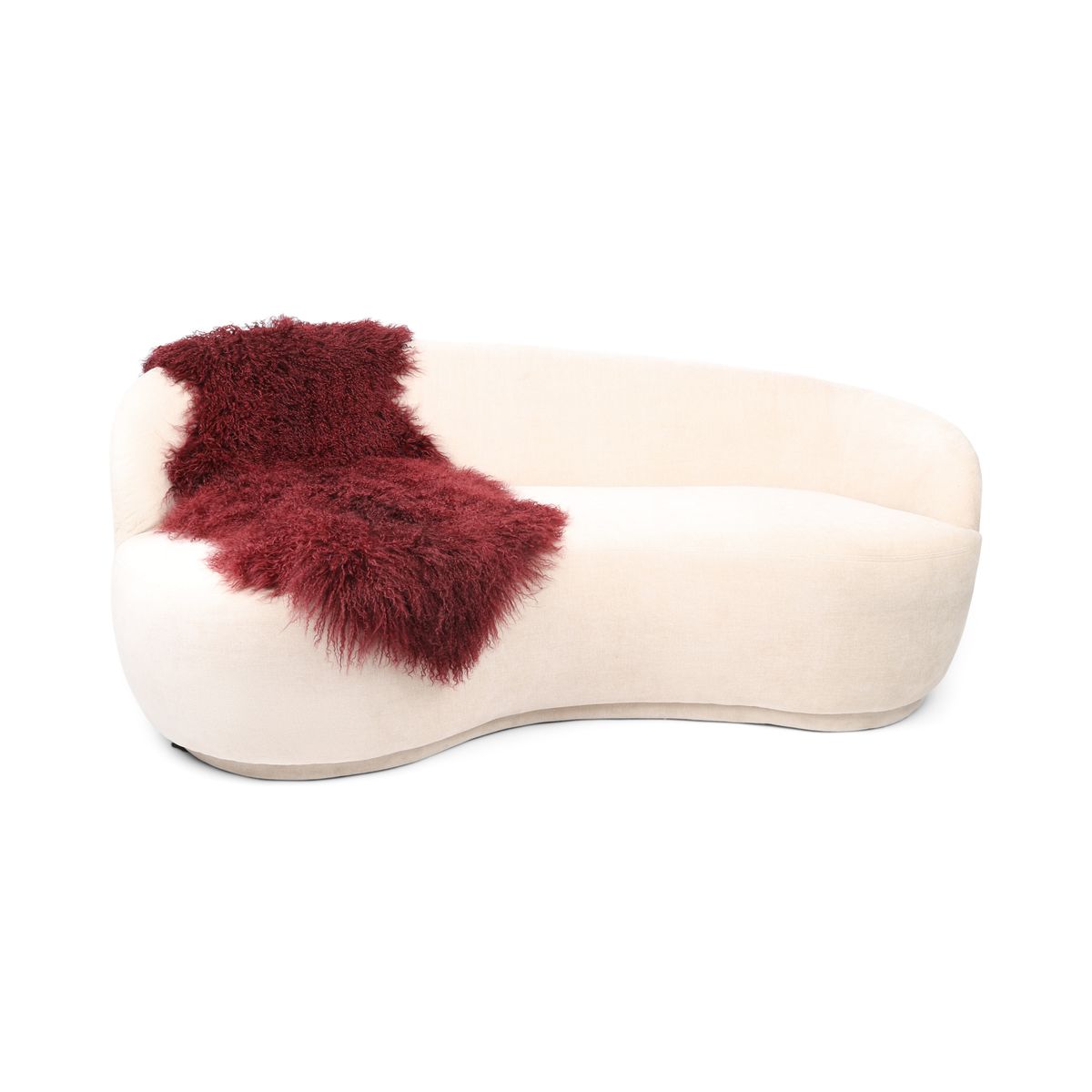 Dubbelt Fårskinn | Tibet | 150x55 cm Bordeaux