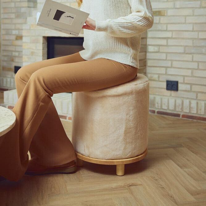 Simon Pouf Moccasin Kastanj