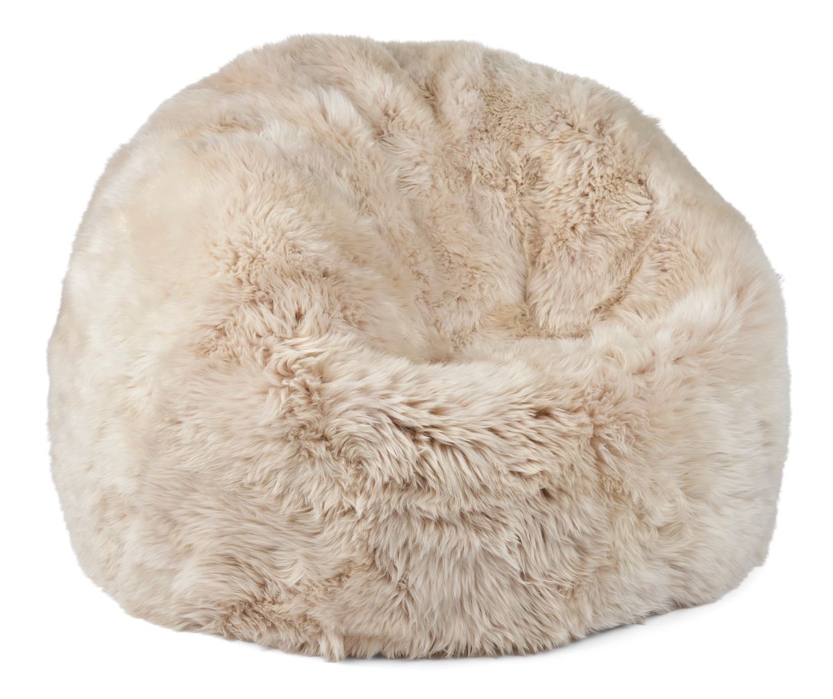Runda saccosäck | Lång lugg | Nya Zealand | 73x74 cm & 93x92 cm Beige
