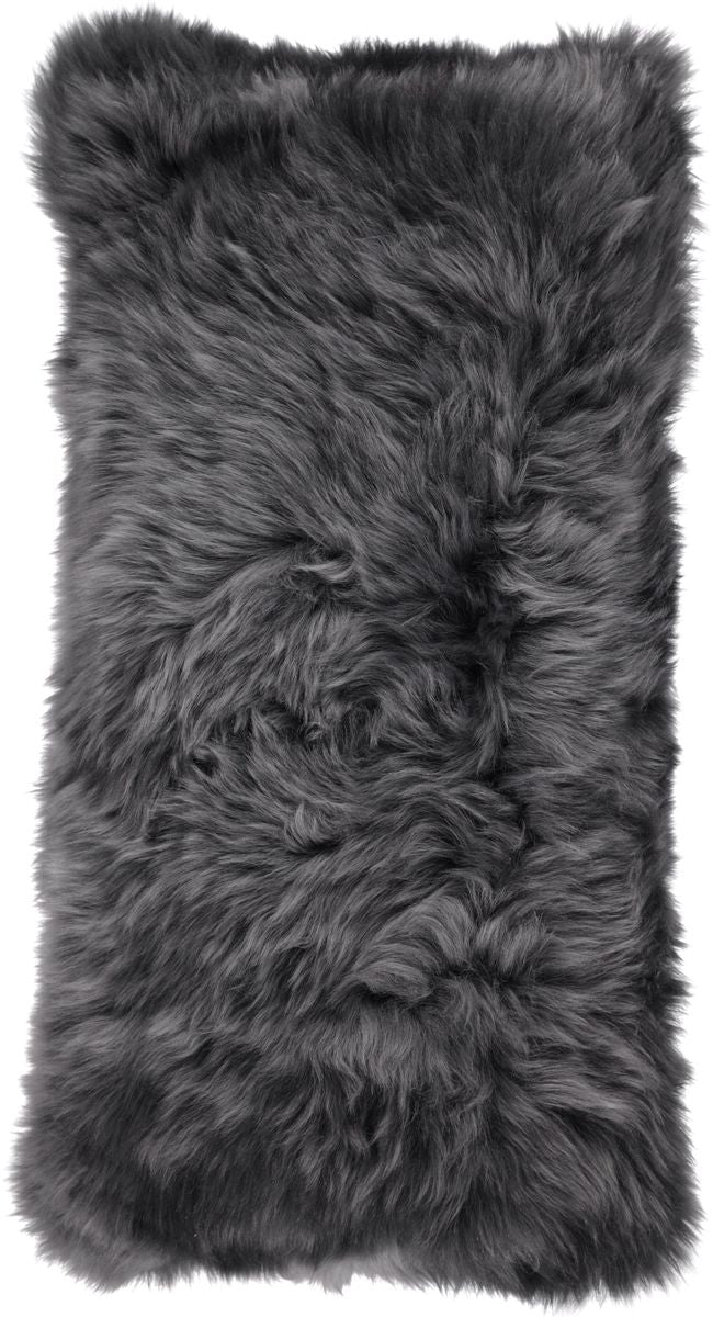 Fårskinnskudde | Lång lugg | Nya Zeeland | 28x56 cm Mörkgrå