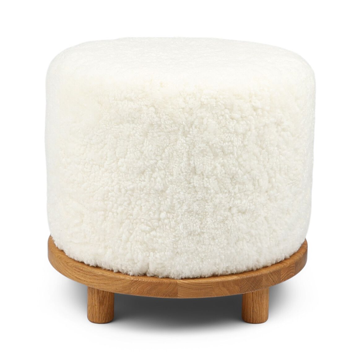 Simon pouf | Kort lugg | D46xH42 cm Vit