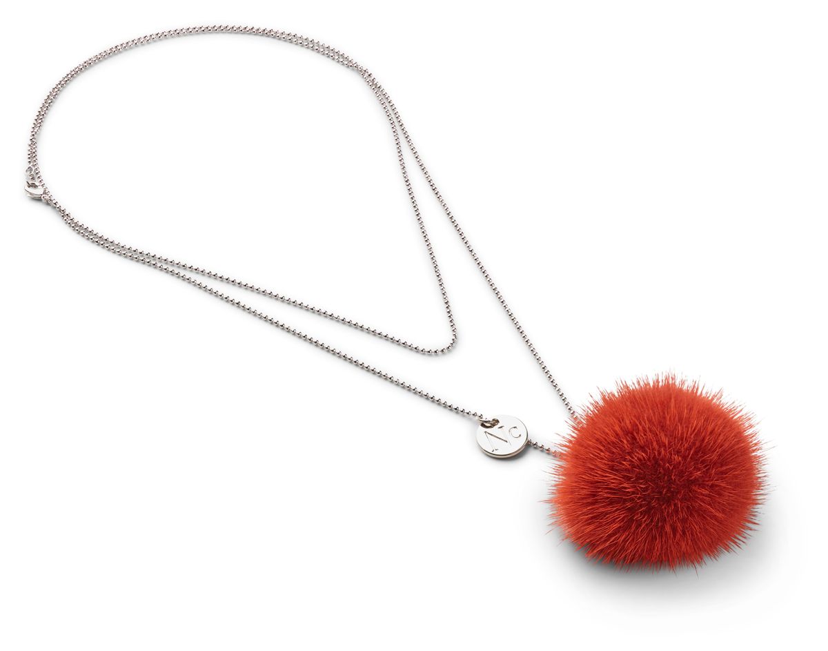 Pom Pom Halsband Röd