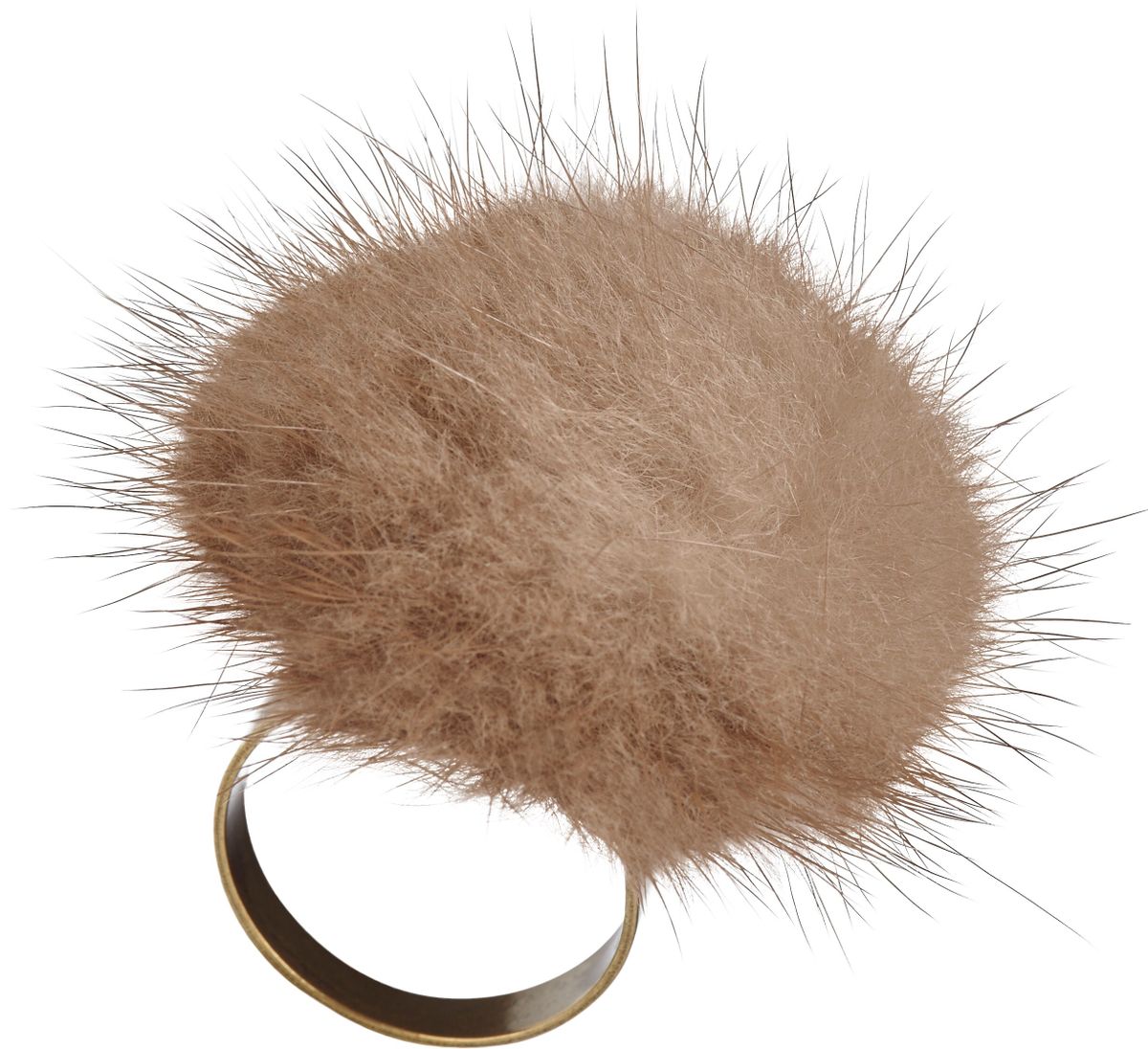 Pompon ring Brun