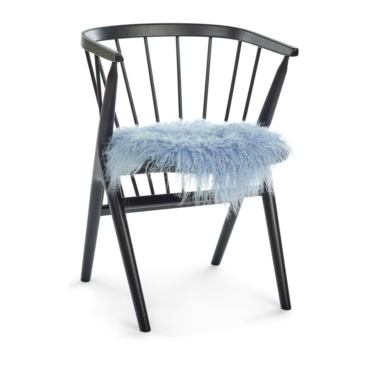 Stolsdyna | Lockig | Tibet | Ø38 cm Ljusblå