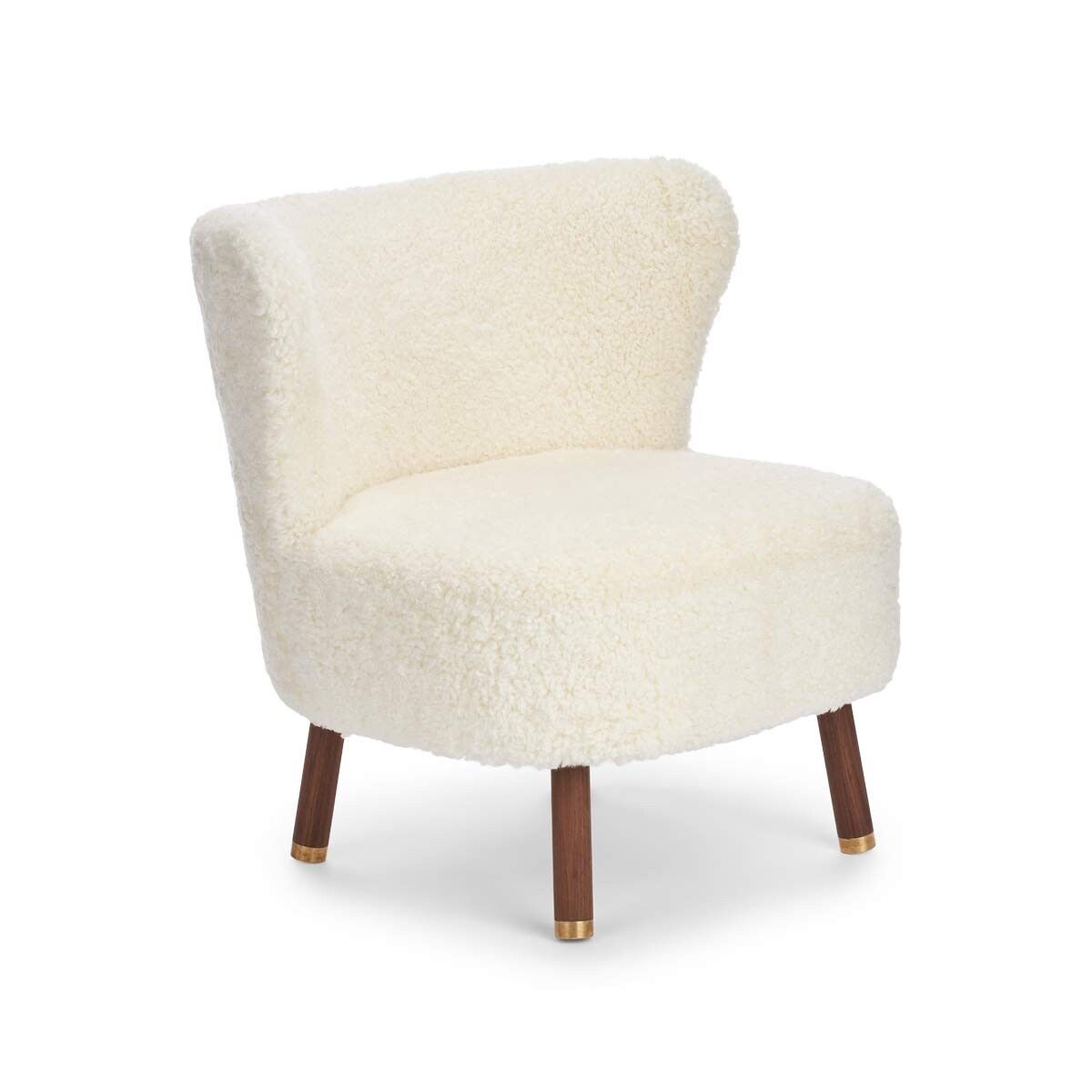Emil Lounge Chair | Kort lugg Vit
